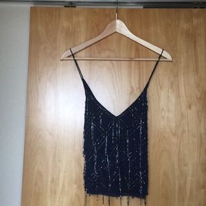 Sequin navy blue top